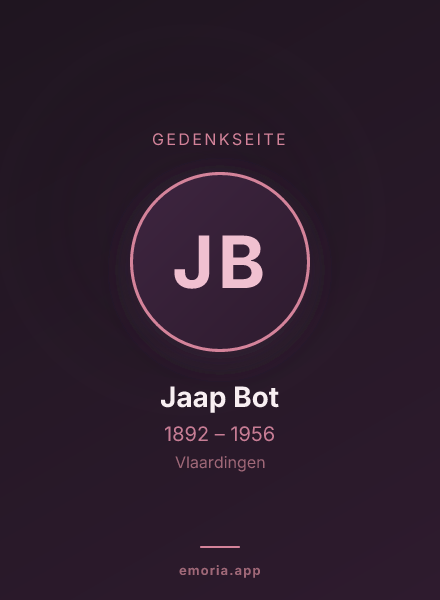 Gedenkportrait von Jaap Bot