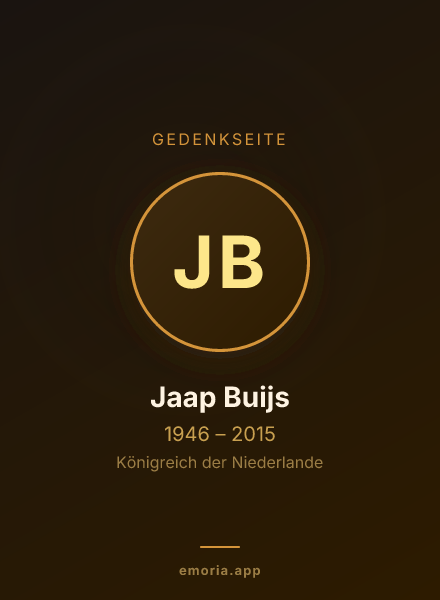 Gedenkportrait von Jaap Buijs