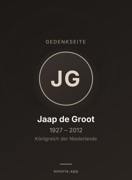 Gedenkportrait von Jaap de Groot