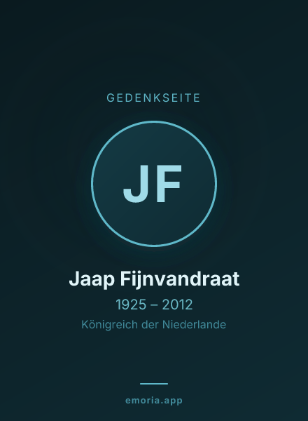 Gedenkportrait von Jaap Fijnvandraat
