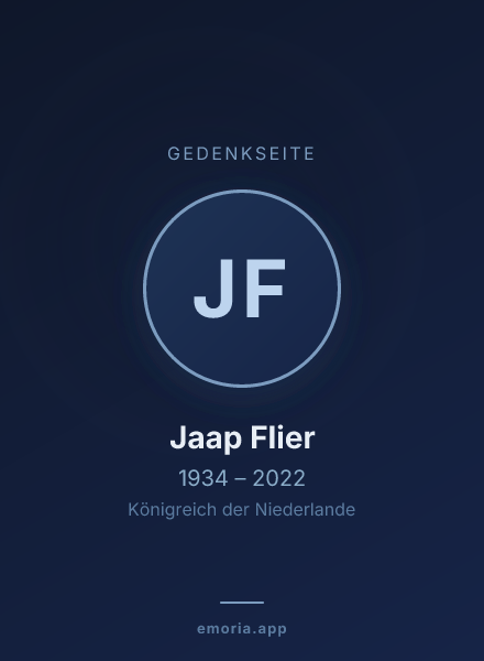 Gedenkportrait von Jaap Flier