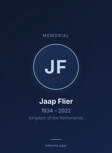 Memorial portrait of Jaap Flier