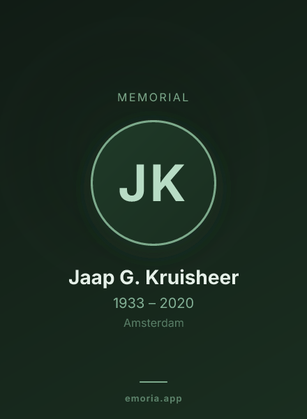 Memorial portrait of Jaap G. Kruisheer