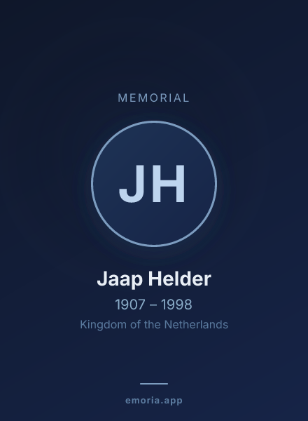 Memorial portrait of Jaap Helder