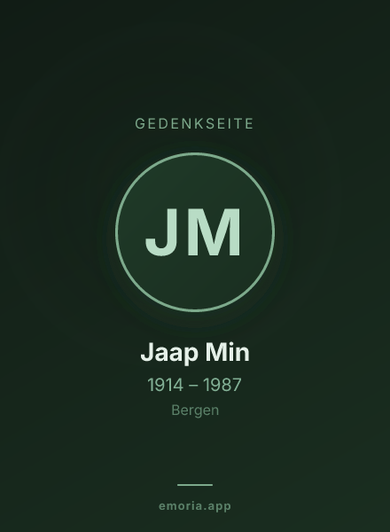 Gedenkportrait von Jaap Min