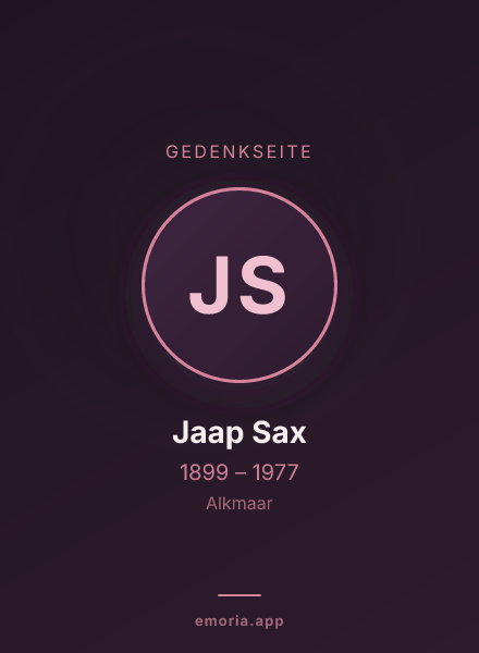 Gedenkportrait von Jaap Sax