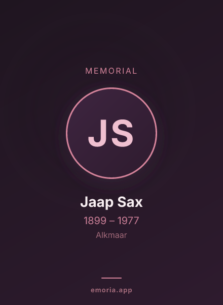 Memorial portrait of Jaap Sax