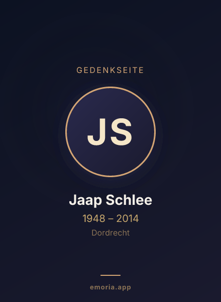 Gedenkportrait von Jaap Schlee