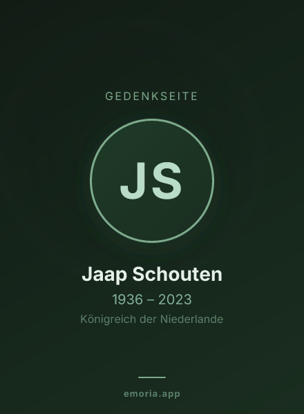 Gedenkportrait von Jaap Schouten
