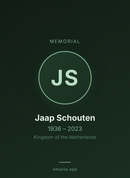 Memorial portrait of Jaap Schouten
