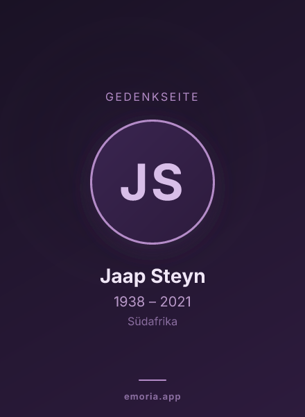 Gedenkportrait von Jaap Steyn