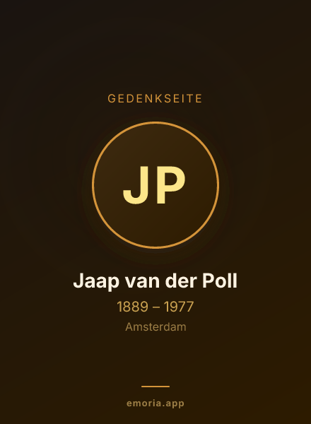 Gedenkportrait von Jaap van der Poll