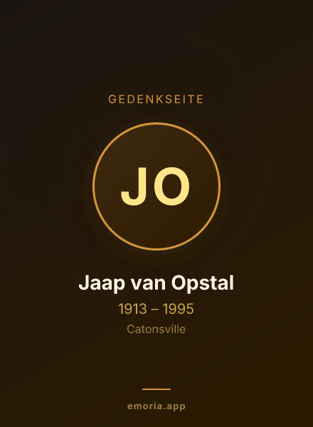 Gedenkportrait von Jaap van Opstal