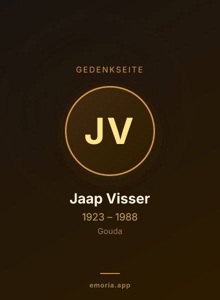 Gedenkportrait von Jaap Visser