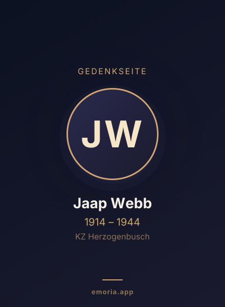 Gedenkportrait von Jaap Webb