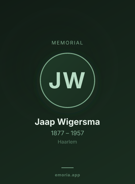 Memorial portrait of Jaap Wigersma