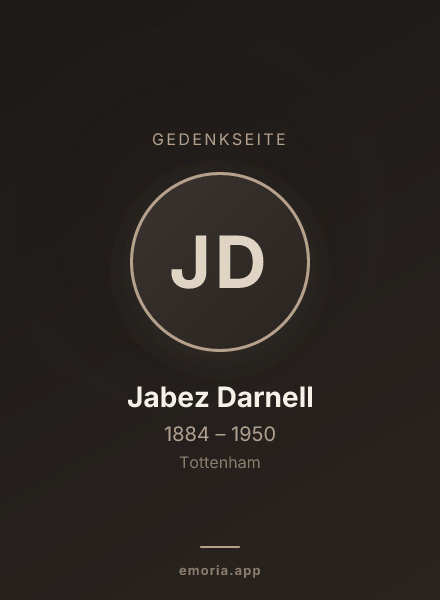 Gedenkportrait von Jabez Darnell