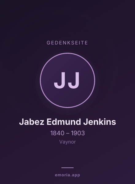 Gedenkportrait von Jabez Edmund Jenkins