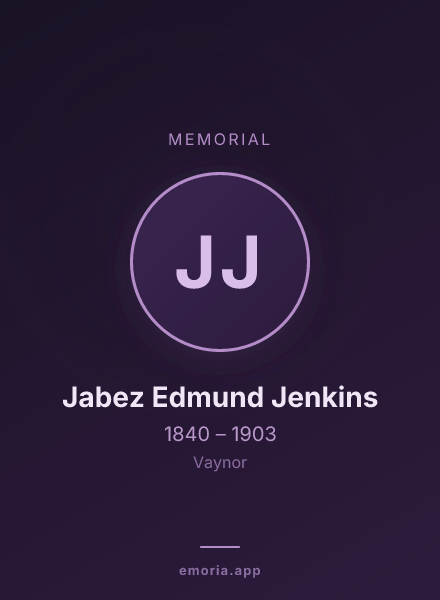 Memorial portrait of Jabez Edmund Jenkins