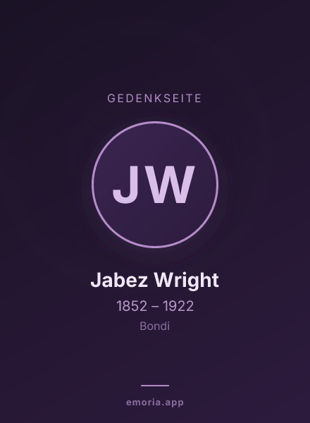 Gedenkportrait von Jabez Wright