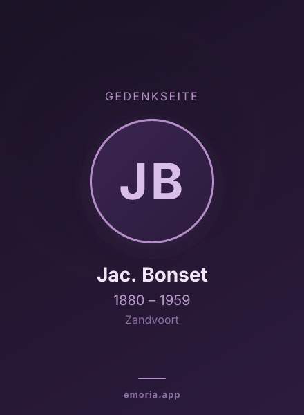 Gedenkportrait von Jac. Bonset