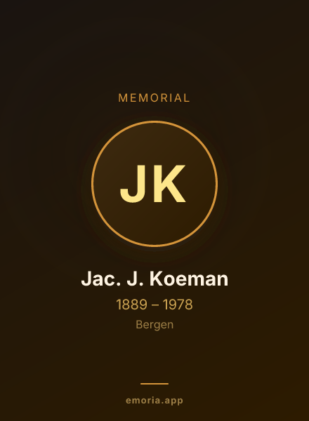 Memorial portrait of Jac. J. Koeman