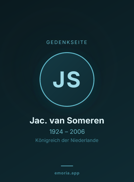 Gedenkportrait von Jac. van Someren