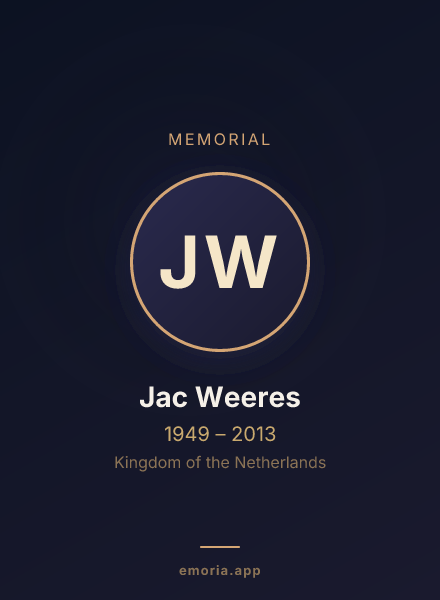 Memorial portrait of Jac Weeres