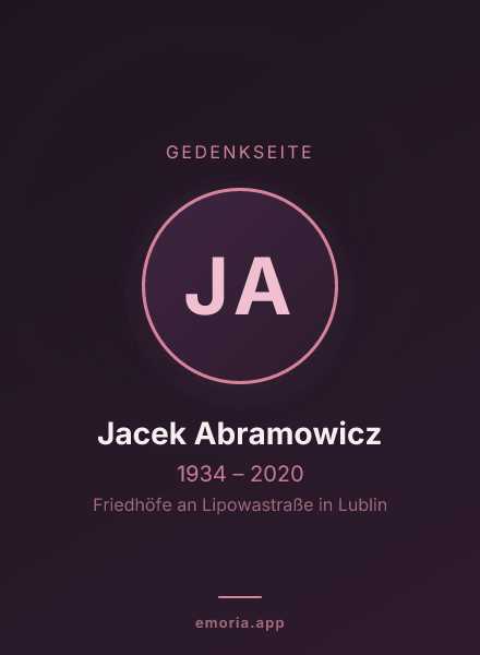 Gedenkportrait von Jacek Abramowicz