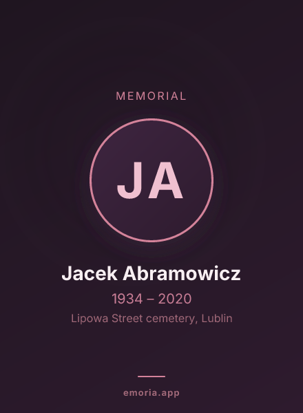Memorial portrait of Jacek Abramowicz