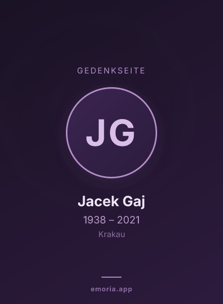 Gedenkportrait von Jacek Gaj