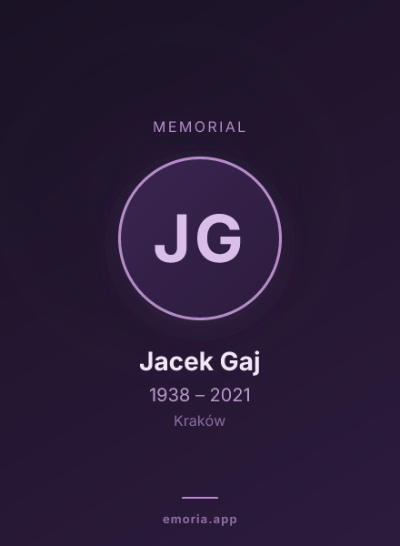 Memorial portrait of Jacek Gaj