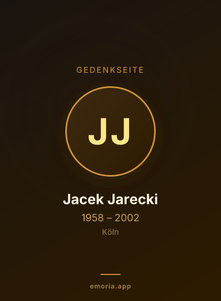 Gedenkportrait von Jacek Jarecki