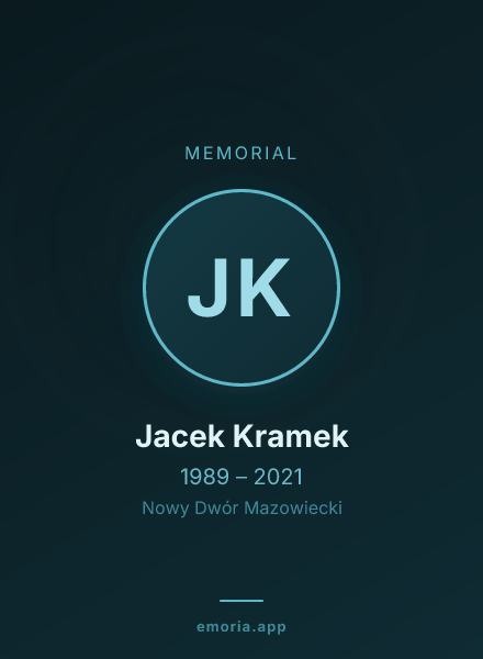 Memorial portrait of Jacek Kramek