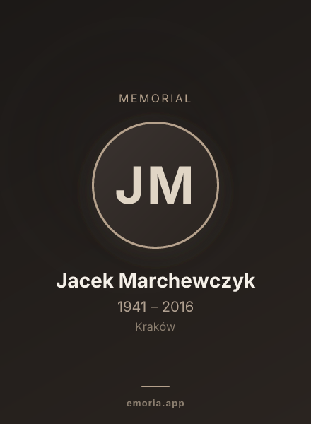 Memorial portrait of Jacek Marchewczyk