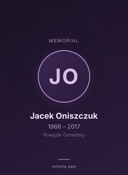 Memorial portrait of Jacek Oniszczuk