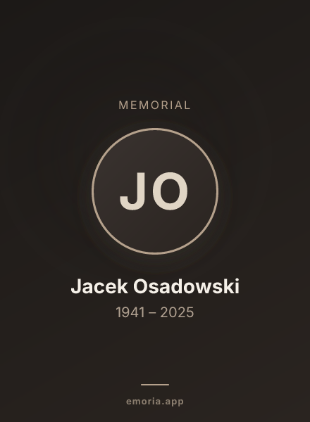 Memorial portrait of Jacek Osadowski