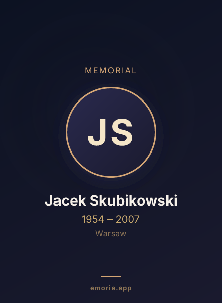 Memorial portrait of Jacek Skubikowski