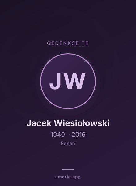 Gedenkportrait von Jacek Wiesiołowski