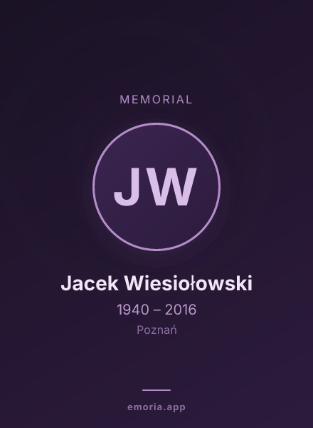 Memorial portrait of Jacek Wiesiołowski
