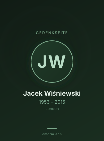 Gedenkportrait von Jacek Wiśniewski