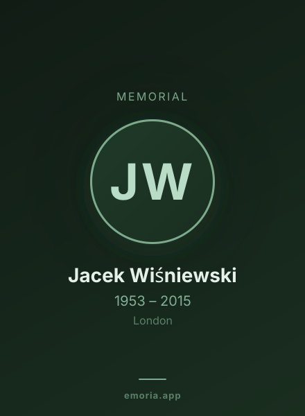 Memorial portrait of Jacek Wiśniewski