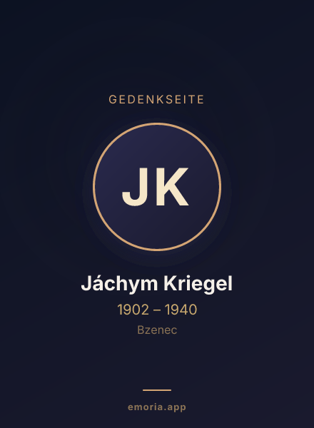 Gedenkportrait von Jáchym Kriegel