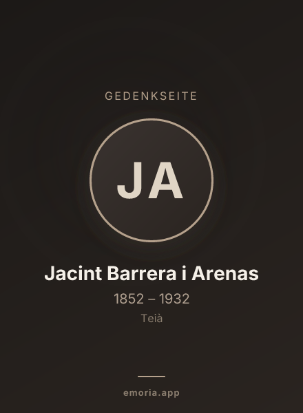 Gedenkportrait von Jacint Barrera i Arenas