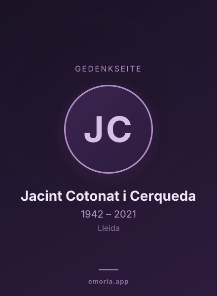 Gedenkportrait von Jacint Cotonat i Cerqueda