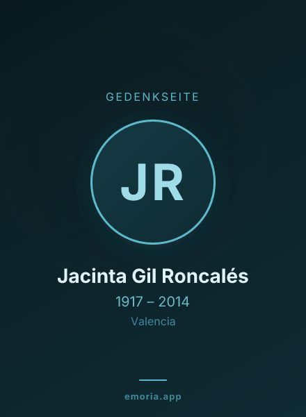 Gedenkportrait von Jacinta Gil Roncalés