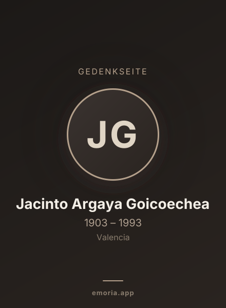 Gedenkportrait von Jacinto Argaya Goicoechea