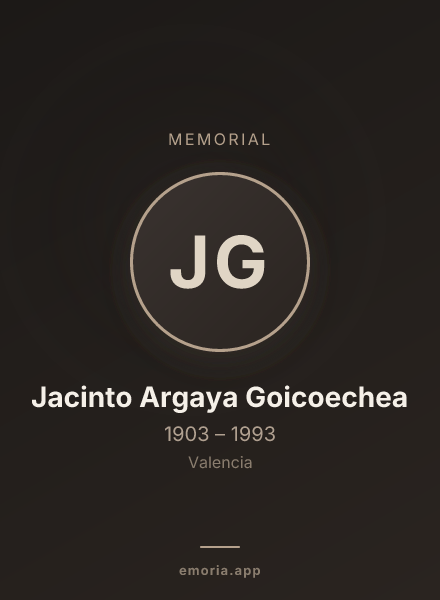 Memorial portrait of Jacinto Argaya Goicoechea
