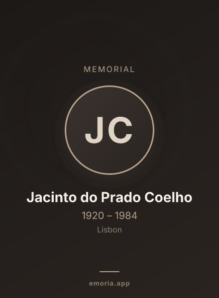 Memorial portrait of Jacinto do Prado Coelho