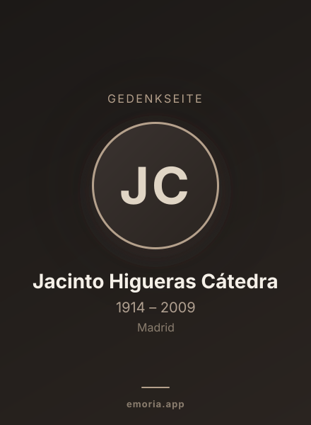 Gedenkportrait von Jacinto Higueras Cátedra